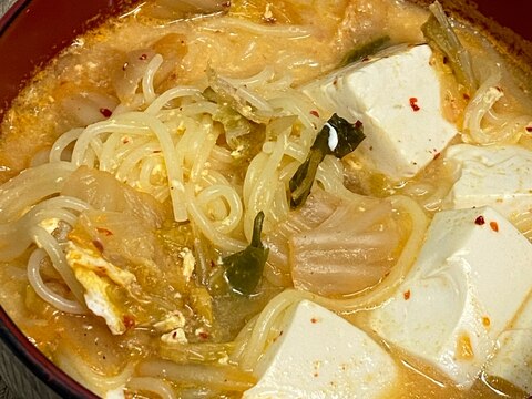 糖質0麺のキムチラーメン